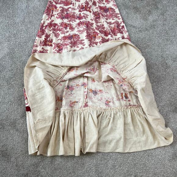 RARE Vintage 60's 70's Gunne Sax Black Label Pink Toile Prairie Maxi Dress (XS) - Picture 8 of 16